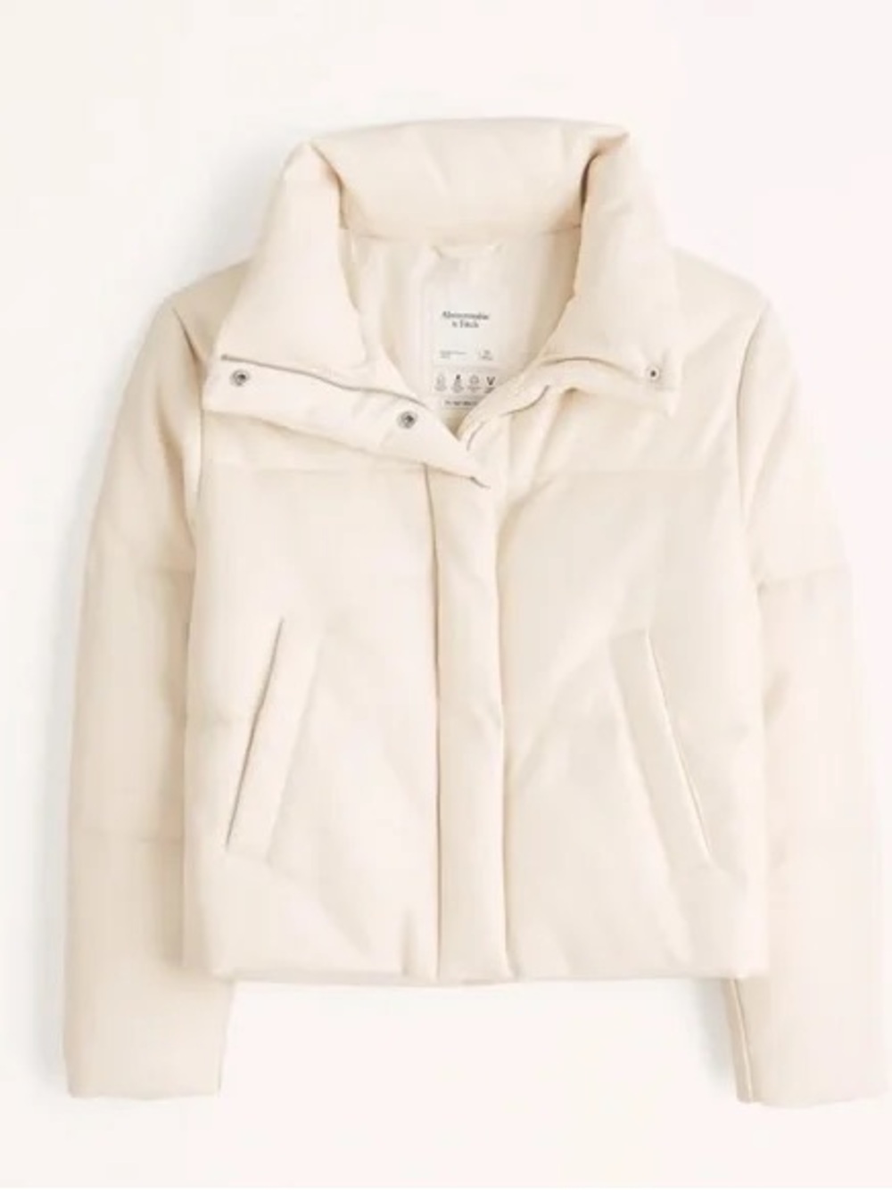 Abercrombie & Fitch Vegan Leather Mini Puffer Jacket